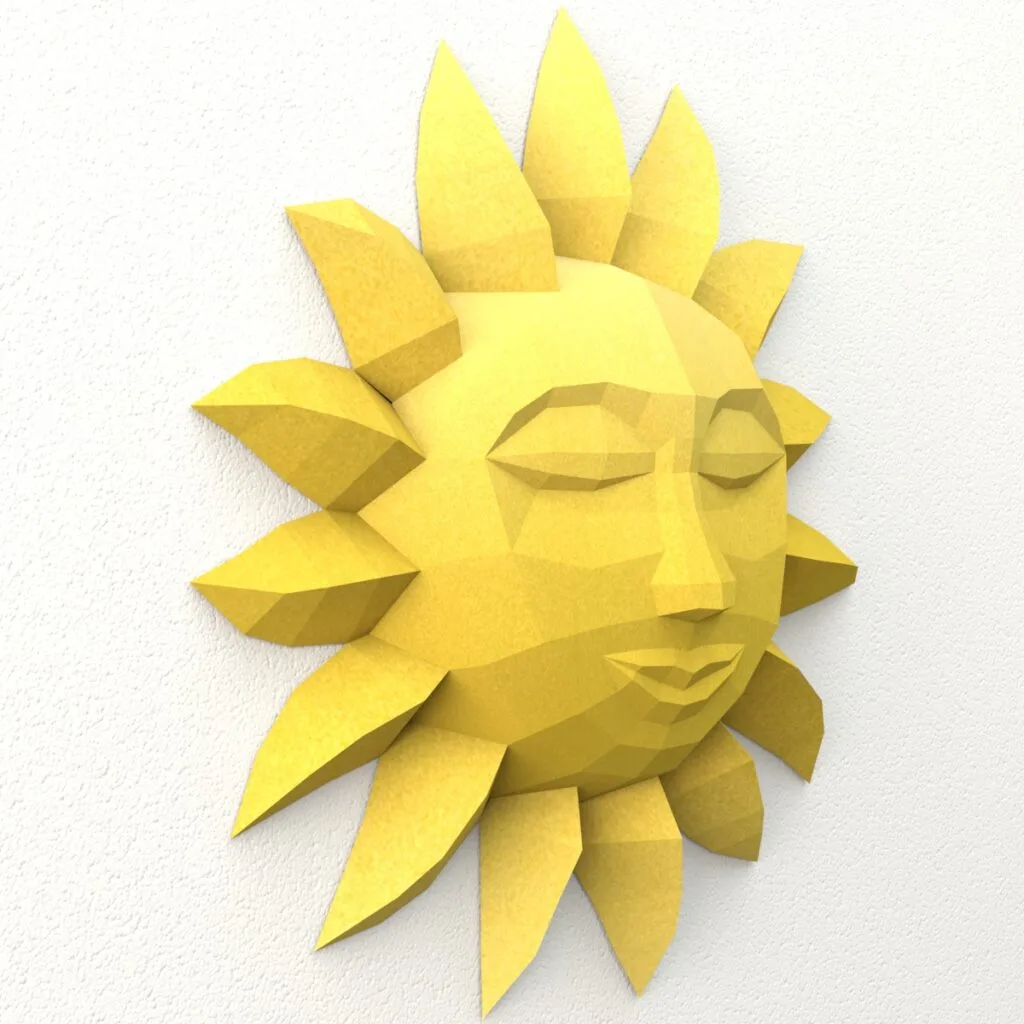 Sun Wall Decor papercraft DIY PDF Template SVG
