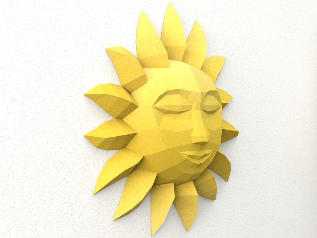 Sun wall decor papercraft DIY PDF Template SVG