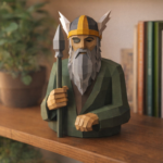 Odin papercraft estatua 3D plantilla PDF SVG DXF