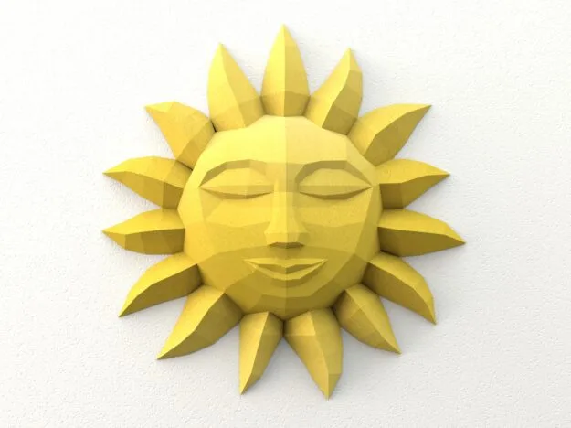 Sun wall decor papercraft DIY PDF Template SVG