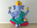 Estatua de Ganesh papercraft 3D plantilla PDF SVG DXF