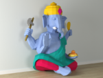 Estatua de Ganesh papercraft 3D plantilla PDF SVG DXF