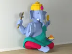 Estátua papercraft de Ganesh 3D em PDF, SVG e DXF