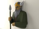 Odin papercraft estatua 3D plantilla PDF SVG DXF