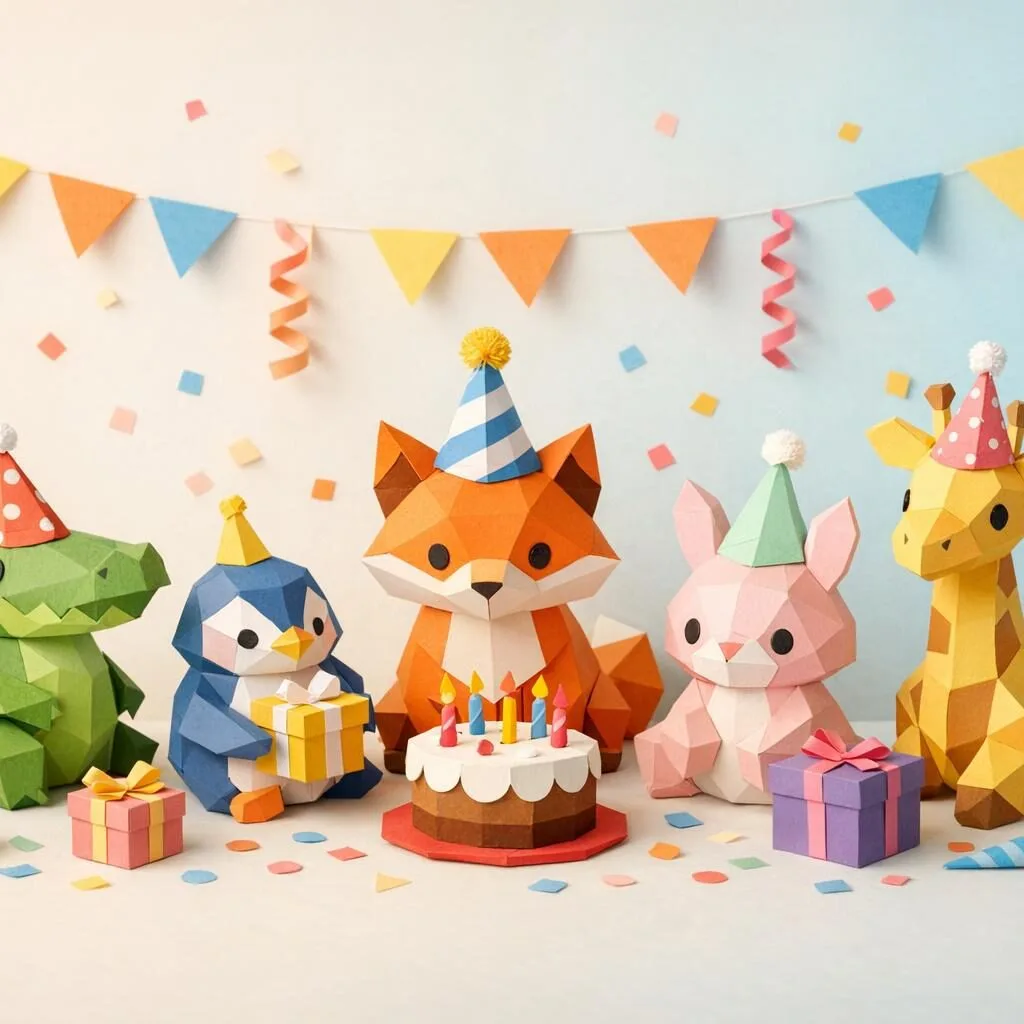 Activité anniversaire enfant : atelier papercraft à la maison