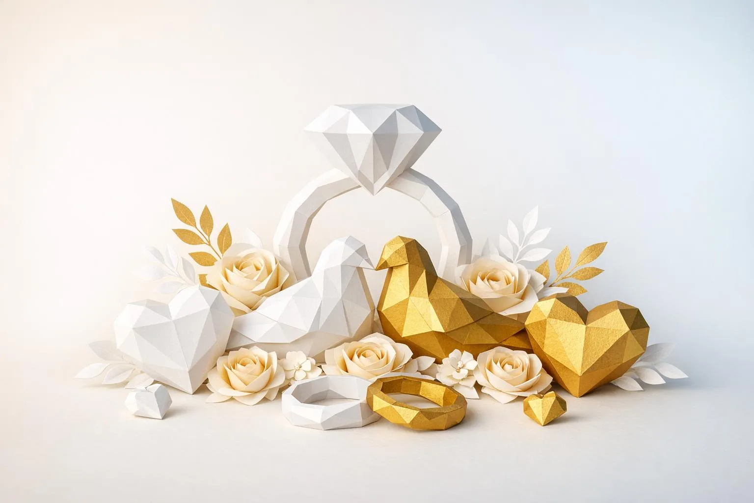 Déco mariage en papier : centre de table et cadeaux invités papercraft