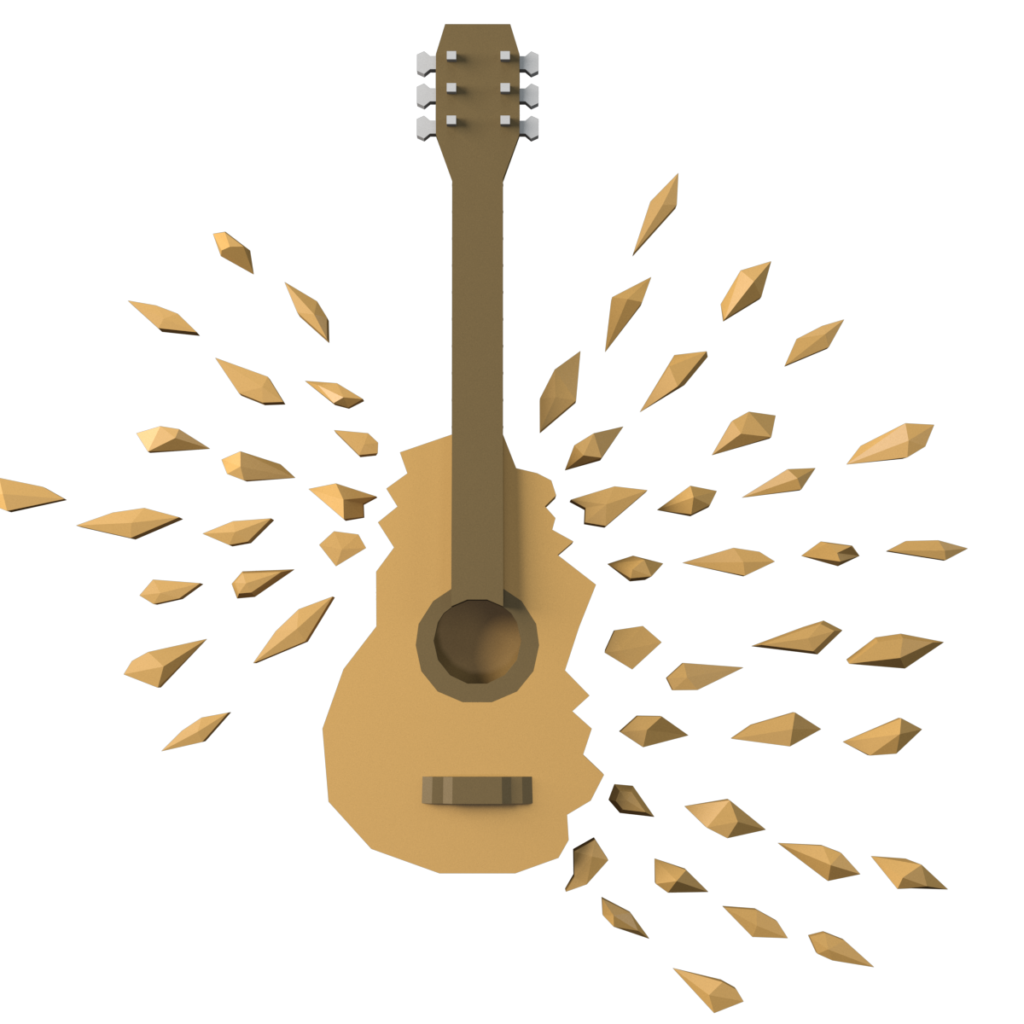 Instrument guitare murale en papercraft 3D Instrument guitare murale en papercraft 3D