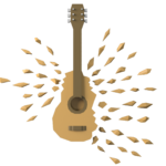 Instrument guitare murale en papercraft 3D