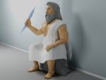 Zeus papercraft Statue 3D PDF Vorlage SVG DXF