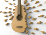 Instrument guitare murale en papercraft 3D