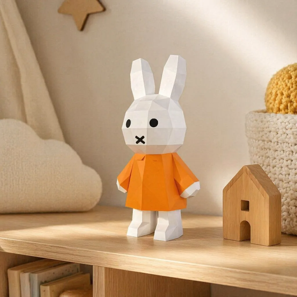 Miffy papercraft 3D – molde PDF DIY