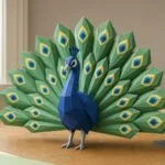 Paon papercraft 3D - modèle PDF DIY