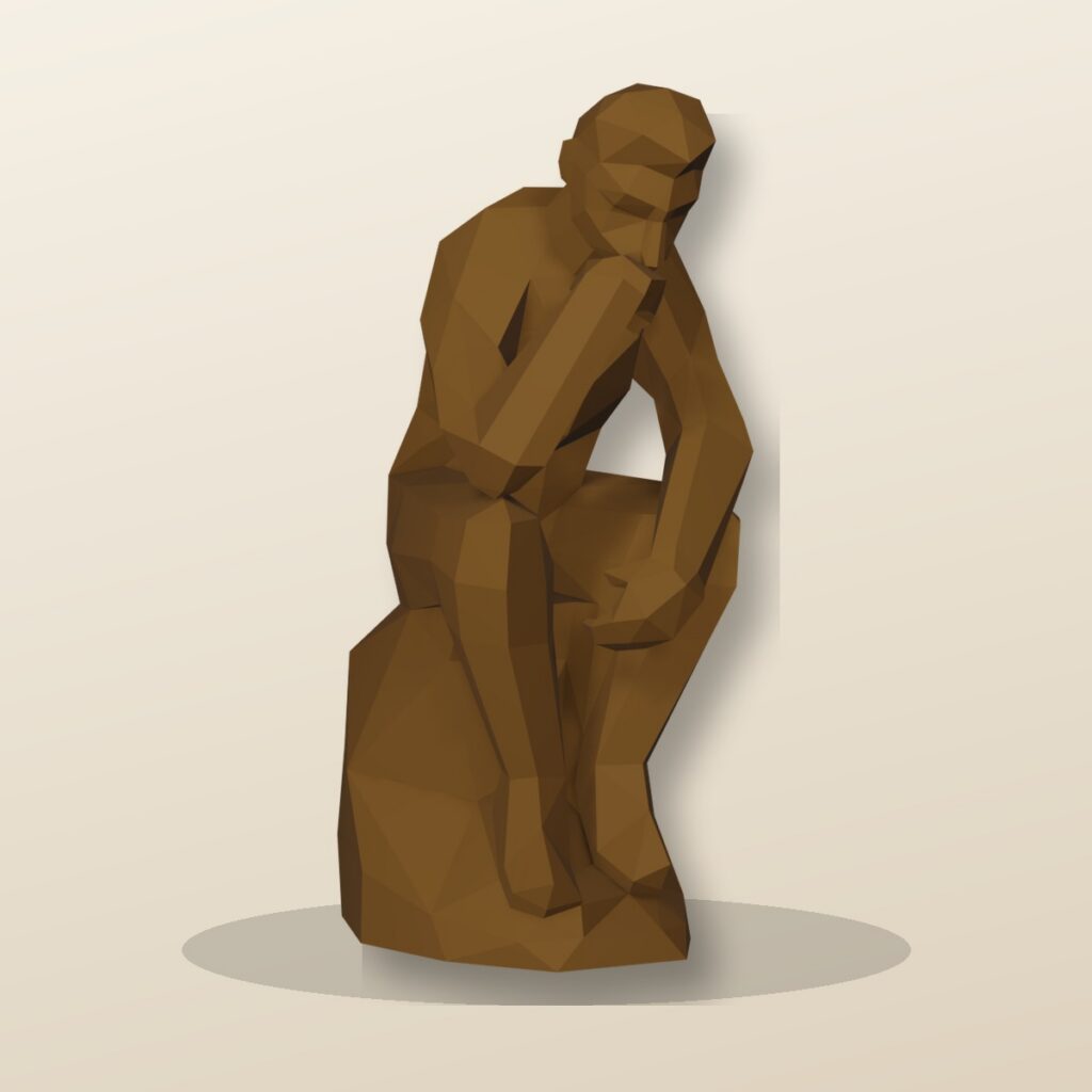O Pensador papercraft 3D molde PDF SVG DXF O Pensador papercraft 3D molde PDF SVG DXF