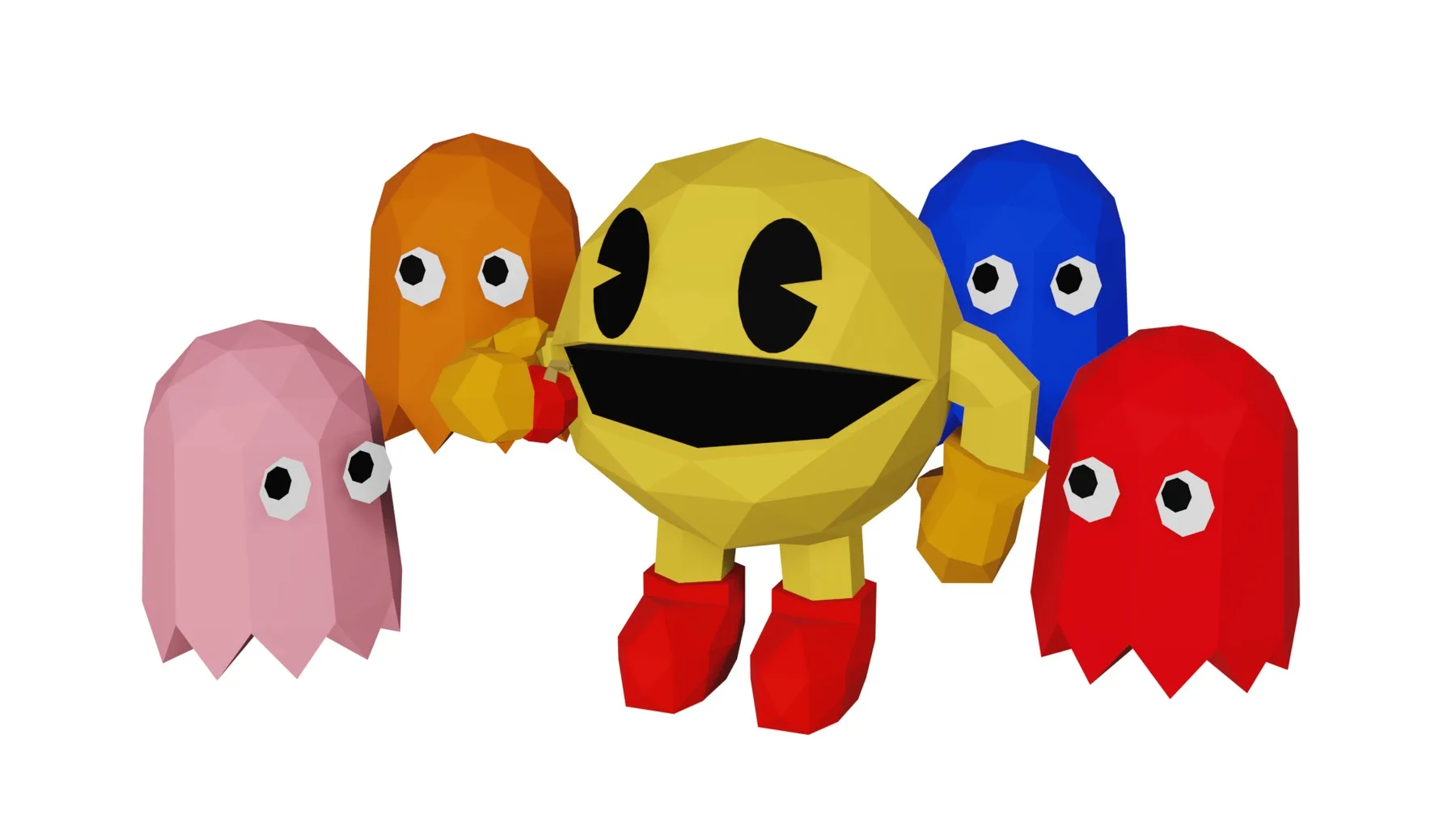 Pac-Man papercraft 3D