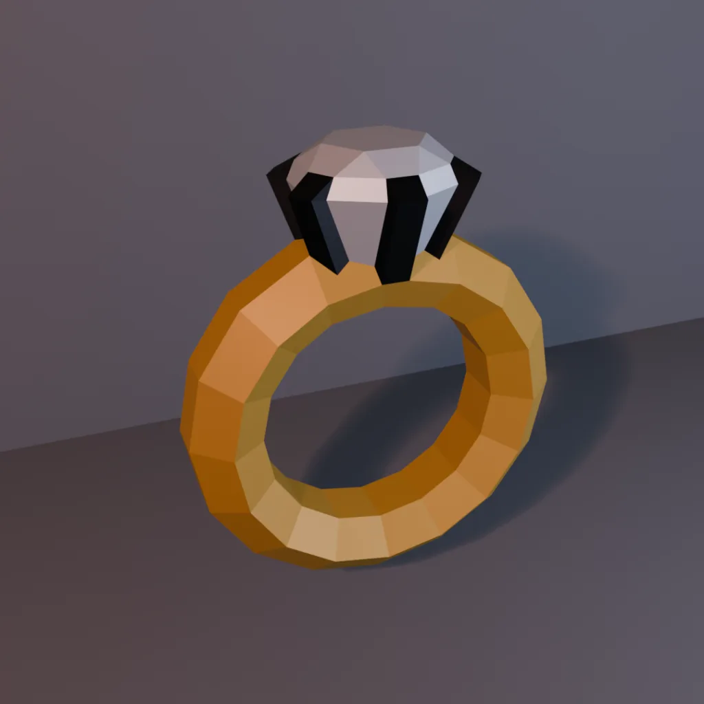 Bague diamant géante papercraft 3D – PDF SVG DXF