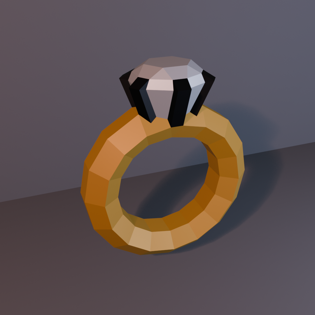 Bague diamant géante papercraft 3D – PDF SVG DXF Bague diamant géante papercraft 3D – PDF SVG DXF