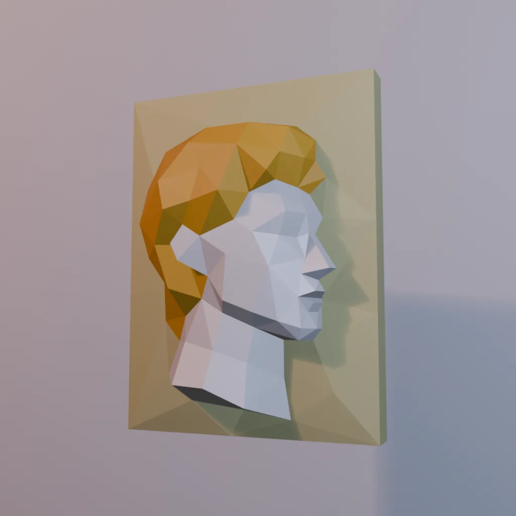 Baixo-relevo mural Davi papercraft 3D - PDF SVG DXF