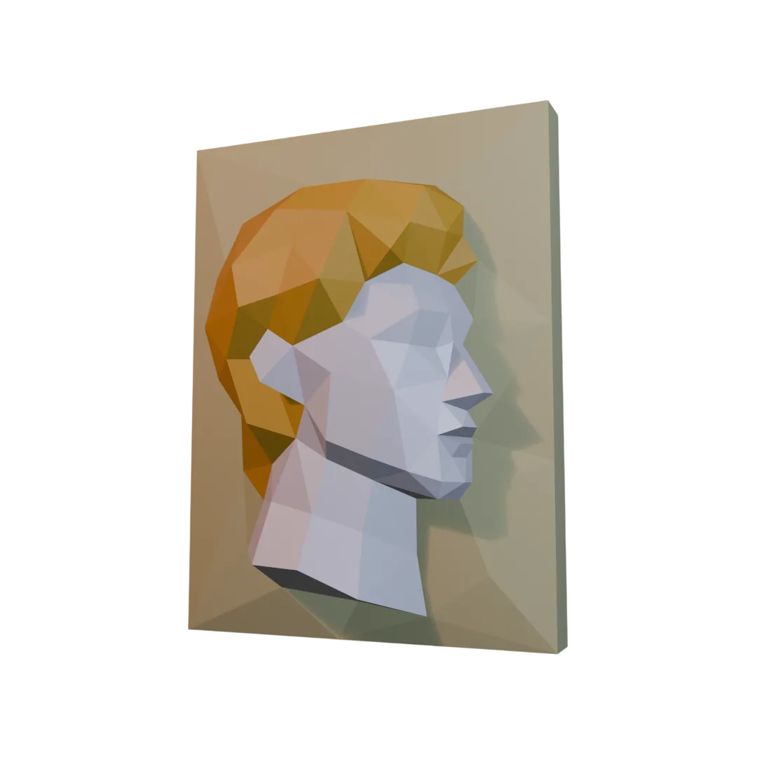 Bas-relief David papercraft 3D mural, vue 4