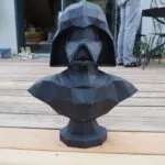 Borstbeeld van Darth Vader uit Star Wars in 3D-papercraft