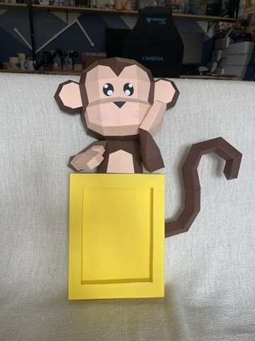 3D Papercraft Monkey Photo Frame