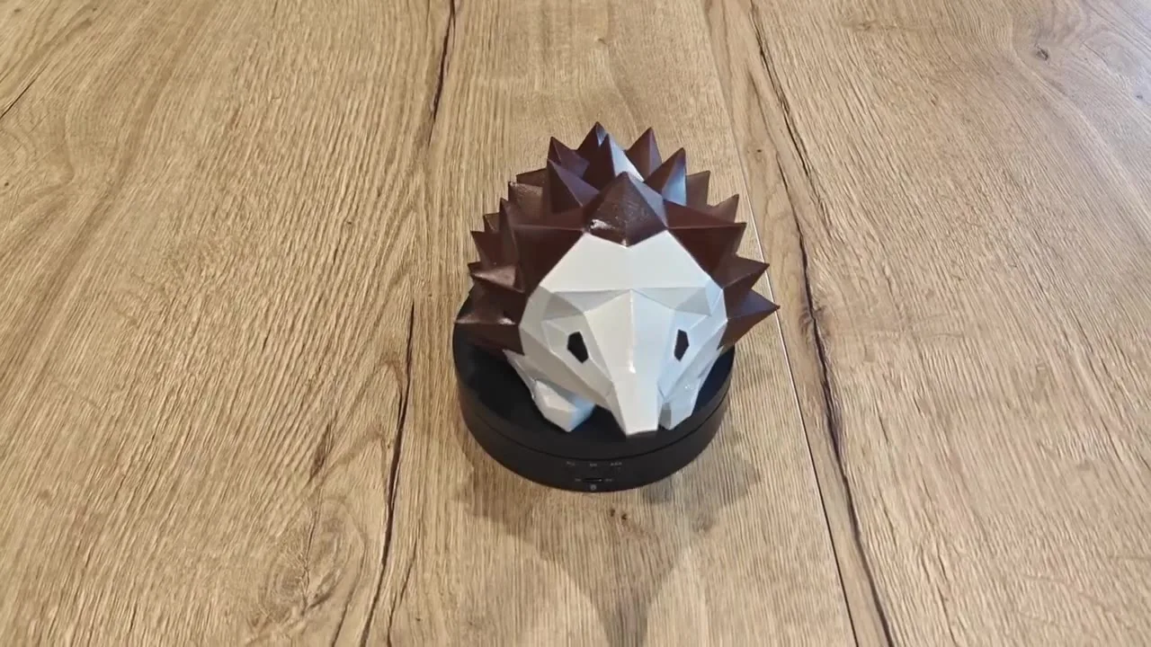 Papercraft de ouriço em origami 3D, vista 8