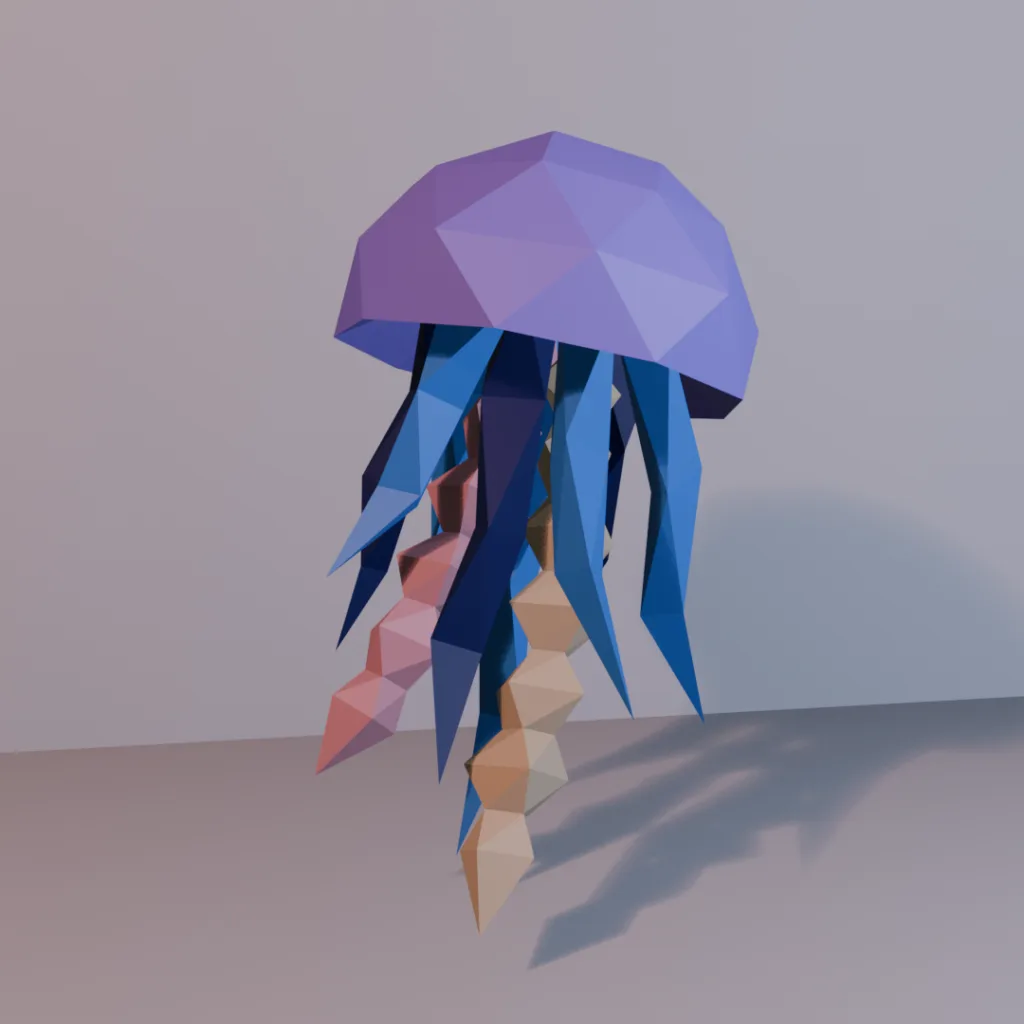 Phosphoreszierende Qualle 3D-Papercraft - PDF SVG DXF