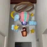 Móbile para bebê ursinho em papercraft 3D