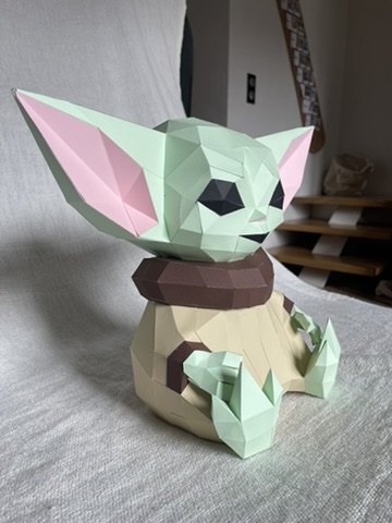 3D Origami Grogu Baby Yoda Papercraft