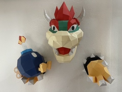 Papercraft Bowser mural en origami 3D