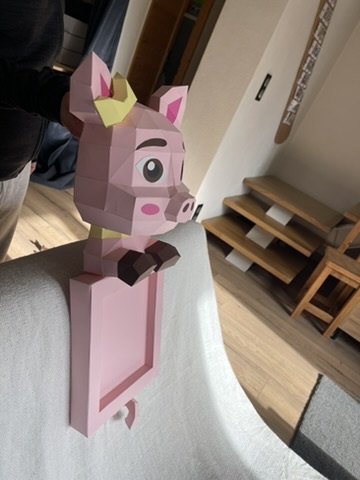 Photo frame with pig head