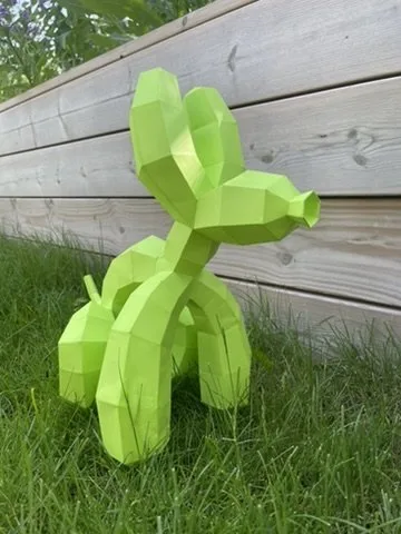 Papercraft Ballonhund als 3D-Origami