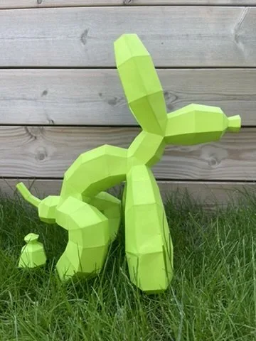 Papercraft Ballonhund als 3D-Origami