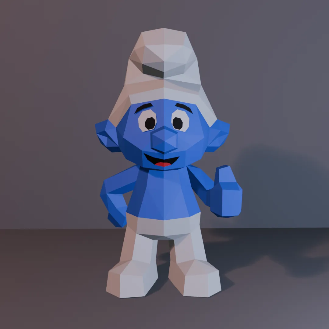 Smurf papercraft 3D para apoiar - PDF SVG DXF