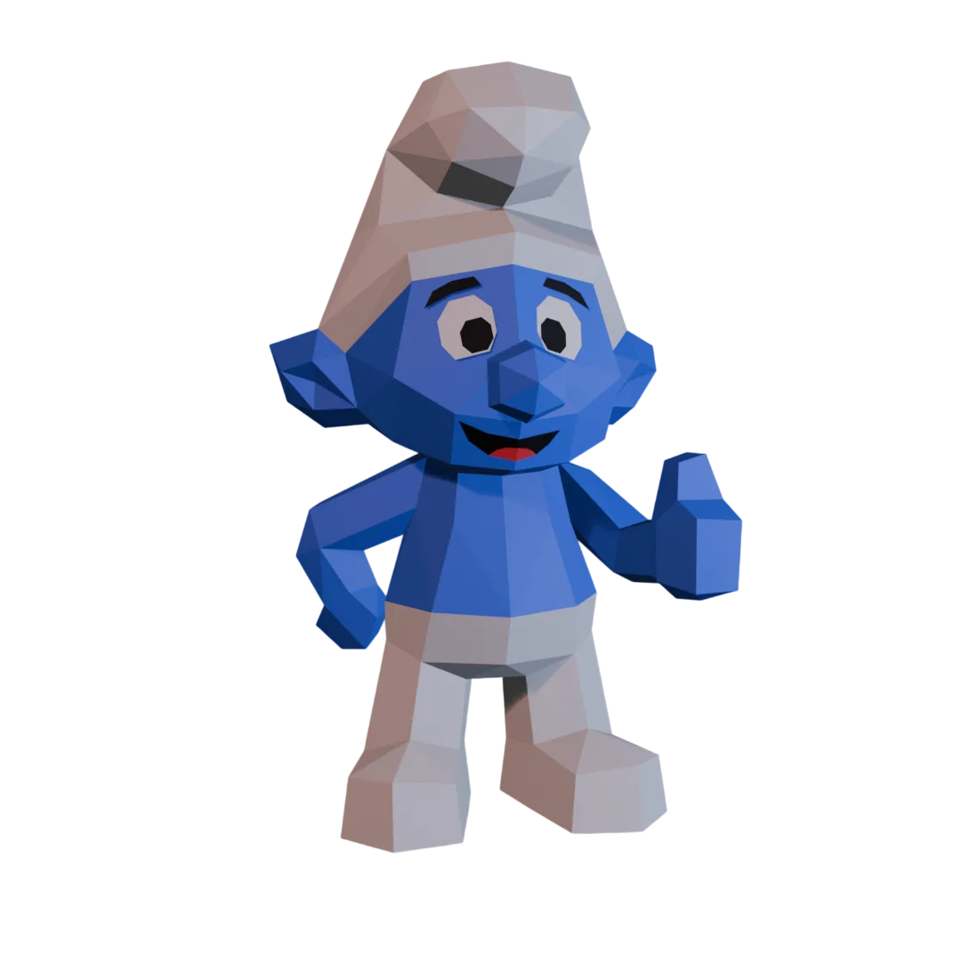 Smurf papercraft 3D para apoiar - PDF SVG DXF