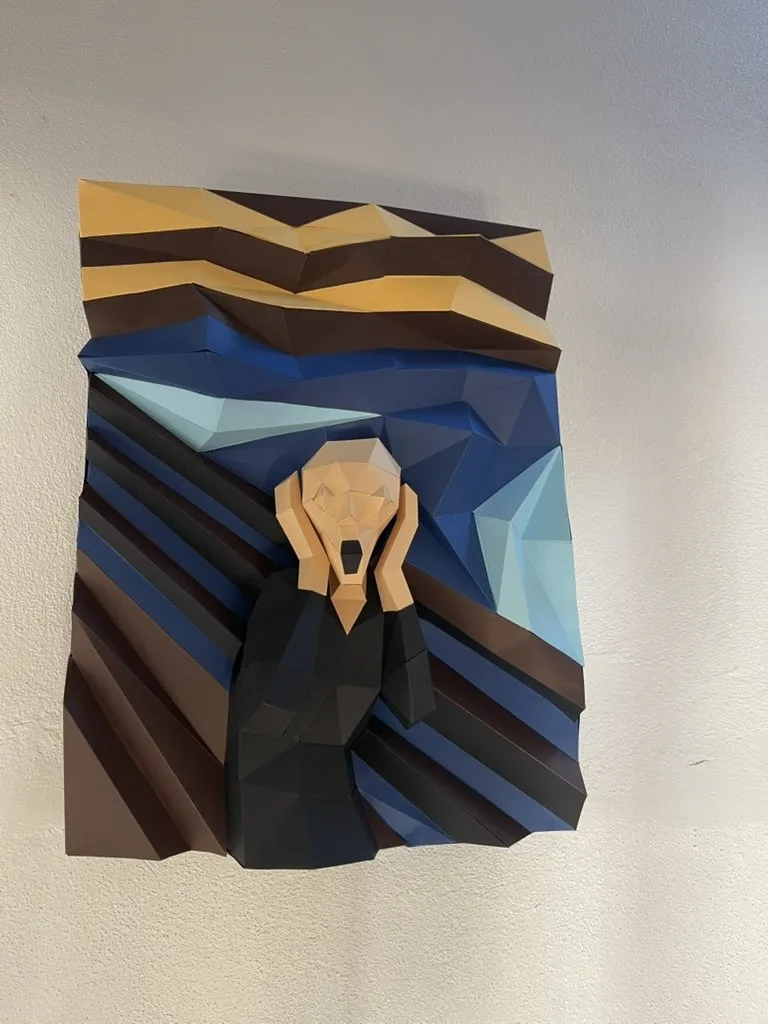 Tableau 3D représentant Le Cri d'Edvard Munch en couleurs vives