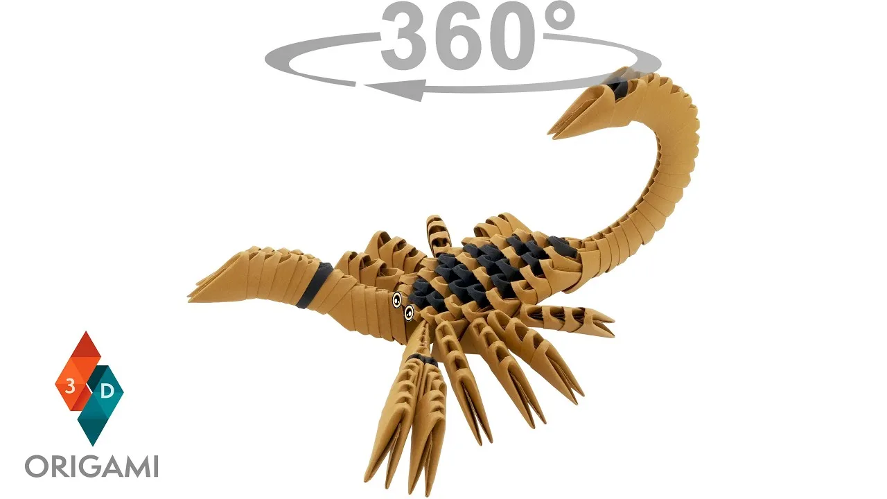 Vue 360 du modèle origami 3D Scorpion