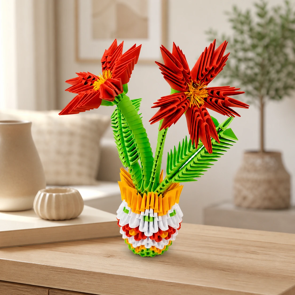 3D-Origami-Set Blumentopf 3D-Origami-Set Blumentopf