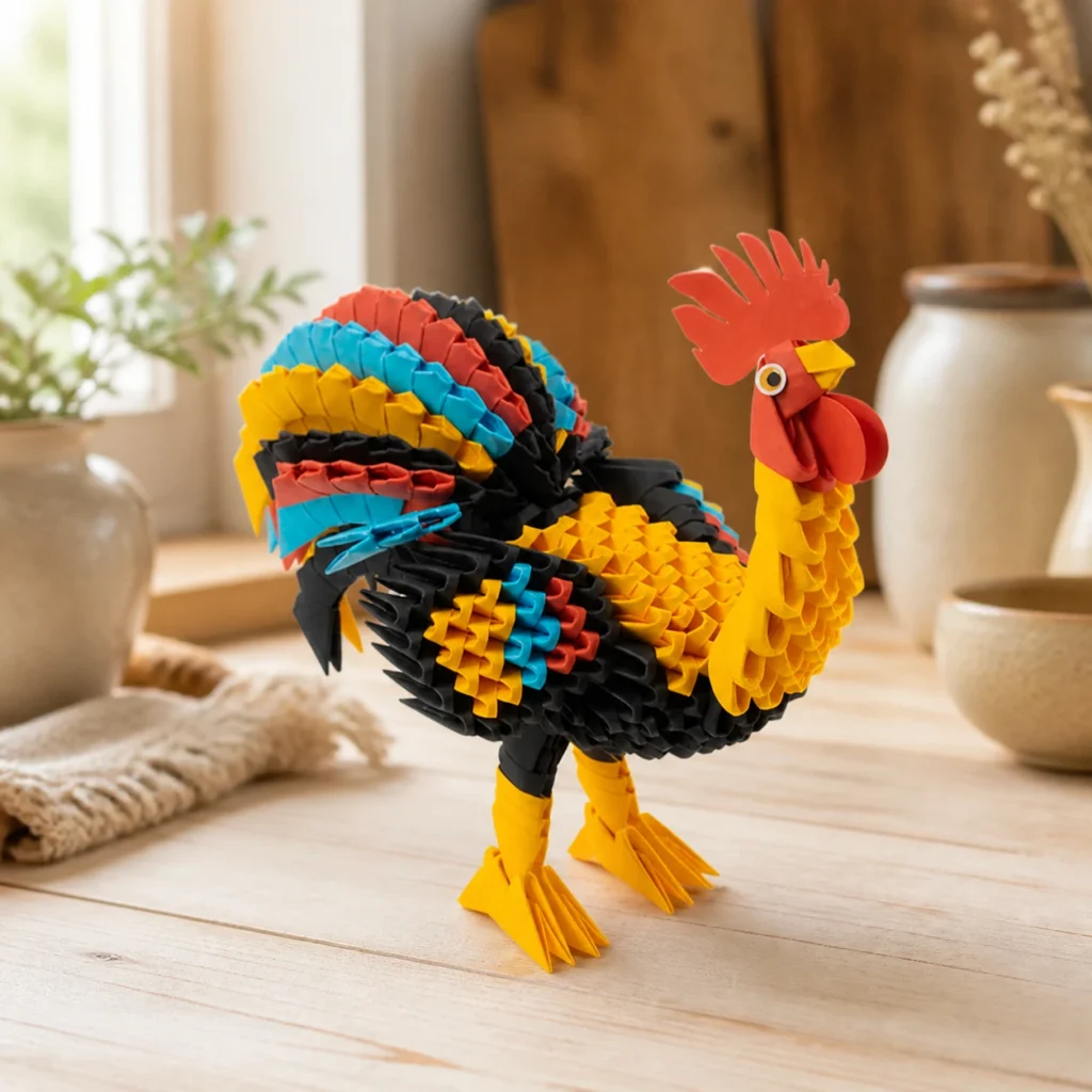 3D Origami Rooster Kit 3D Origami Rooster Kit