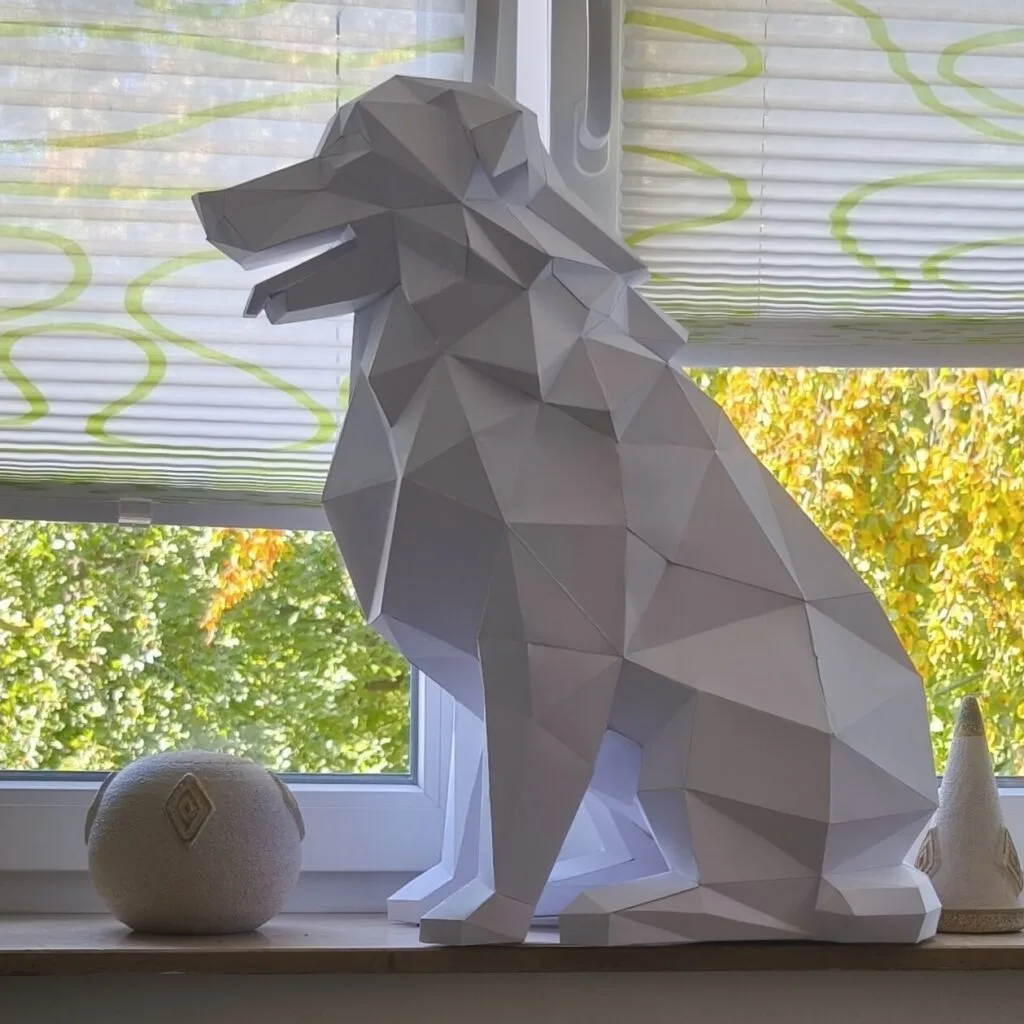 Sitzender Australian Shepherd als 3D-Papercraft