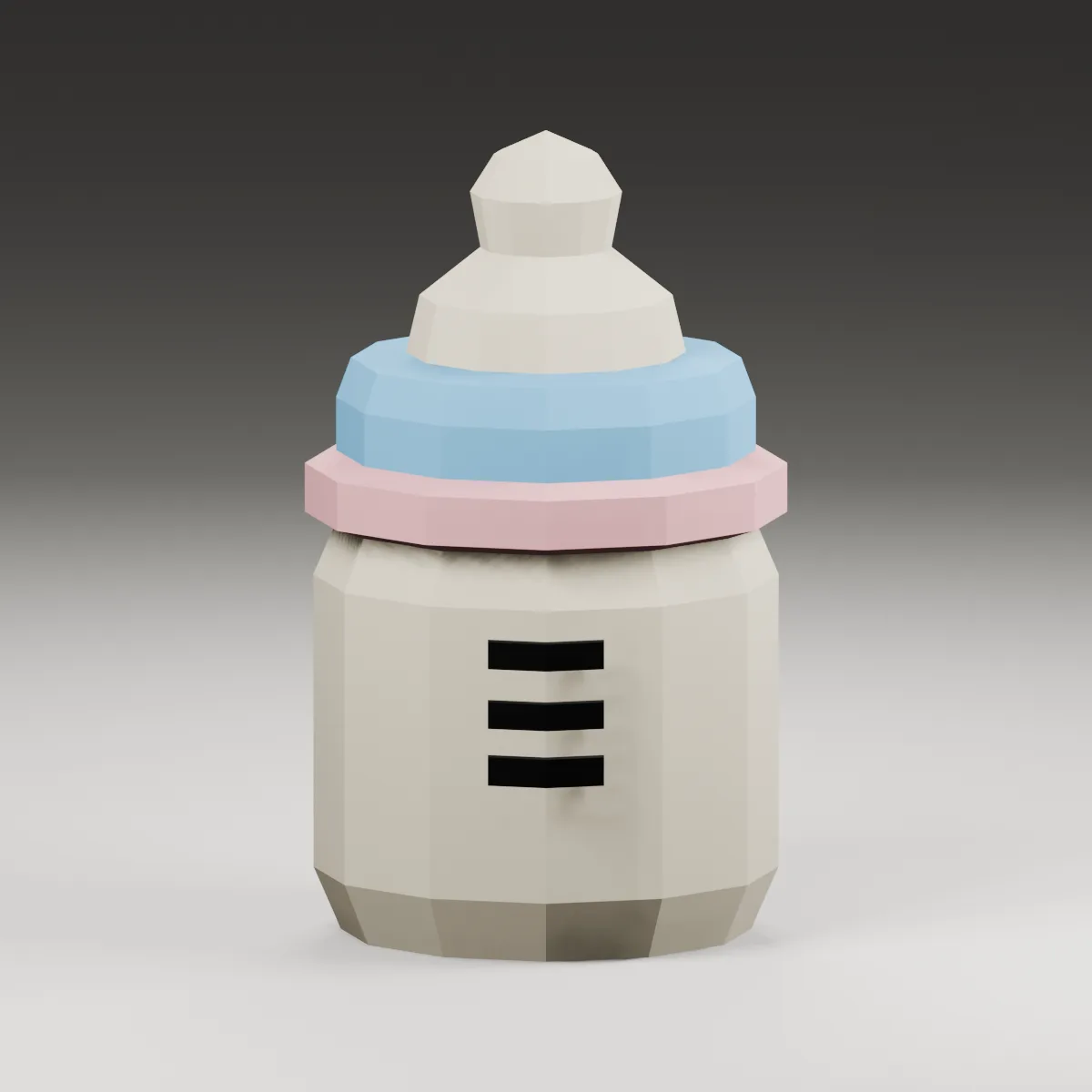 Biberon bébé papercraft 3D, vue fidèle 2