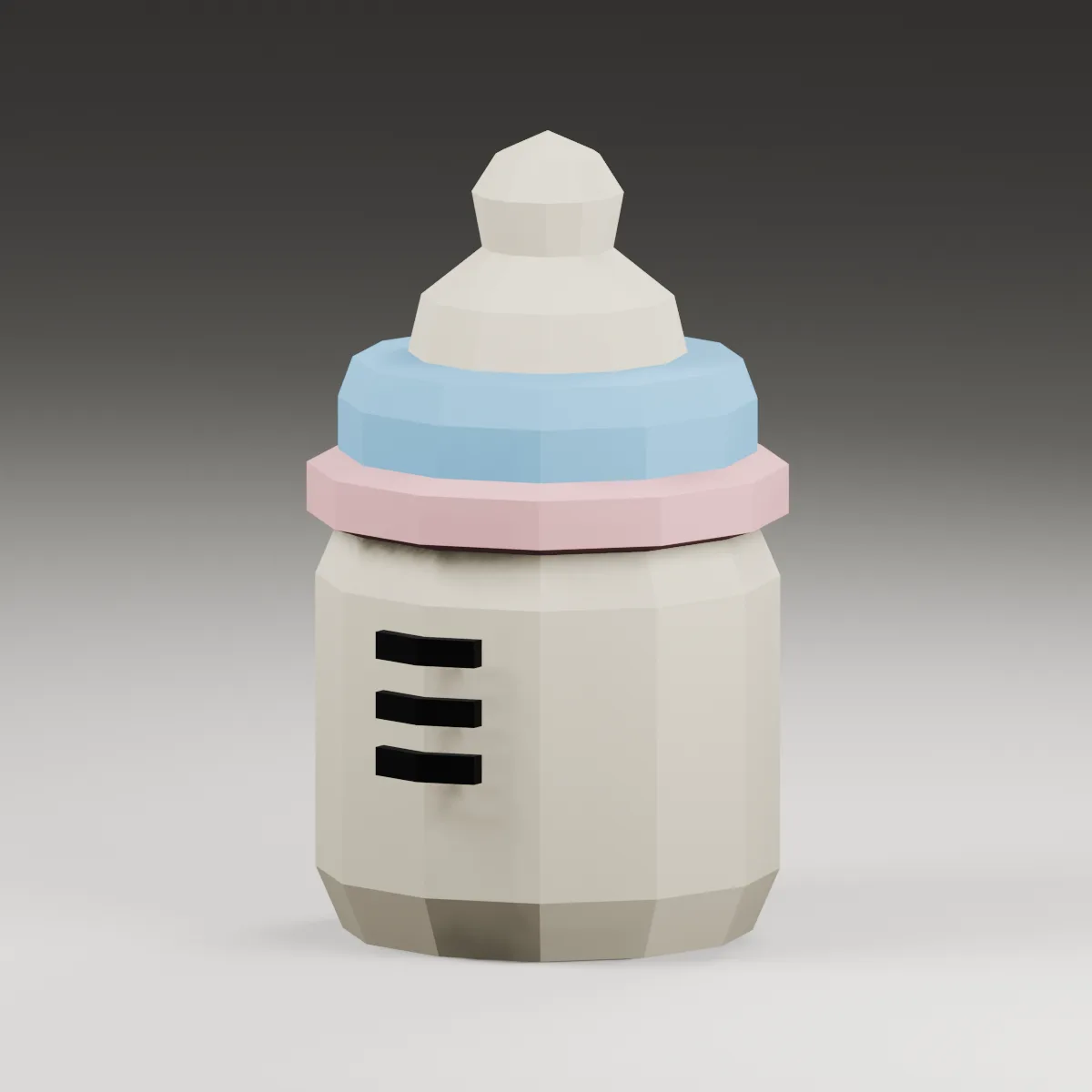 Biberon bébé papercraft 3D, vue fidèle 3
