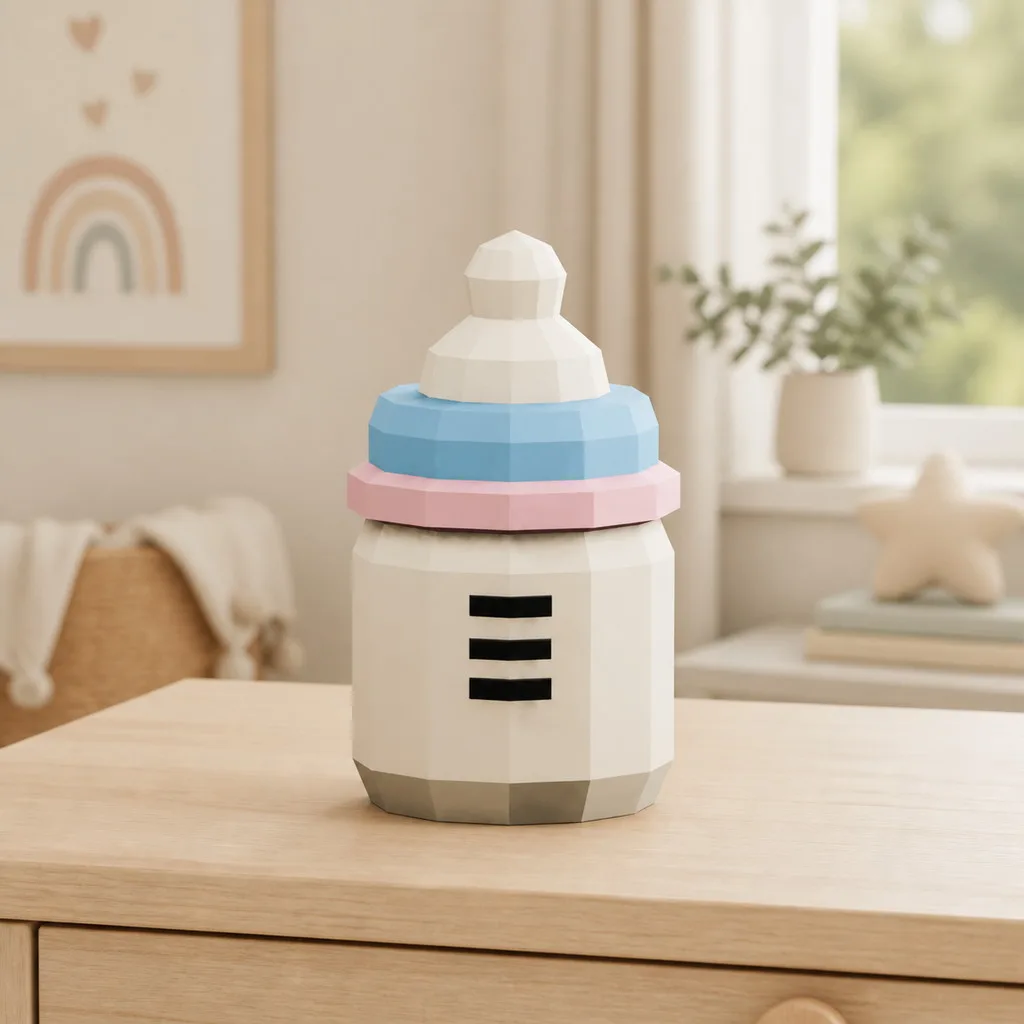 Babyflasche aus 3D-Papercraft – PDF SVG DXF