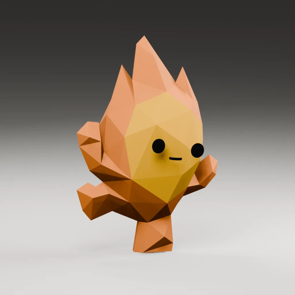 Calcifer papercraft 3D à poser - PDF SVG DXF