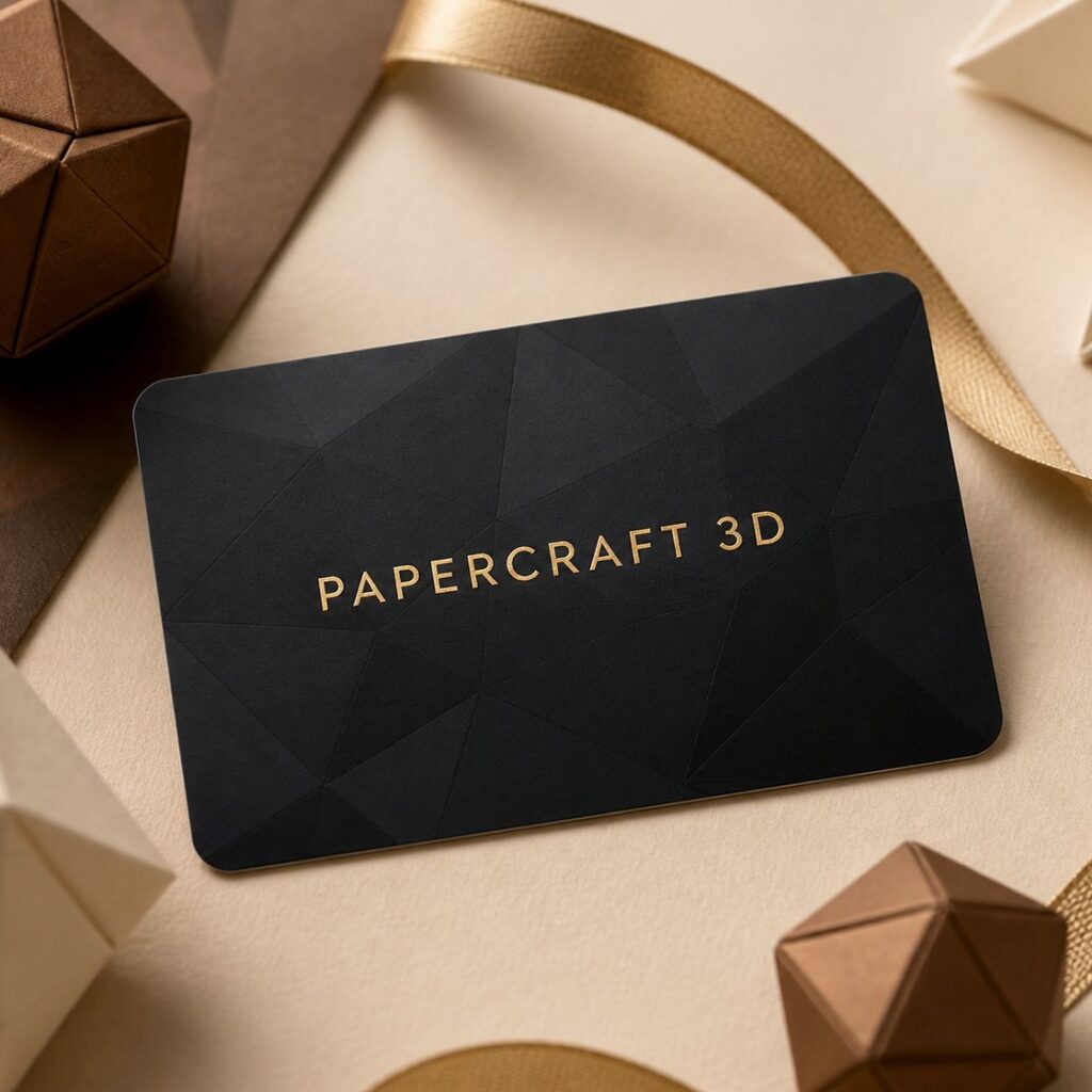 Buono regalo Papercraft 3D nero e oro