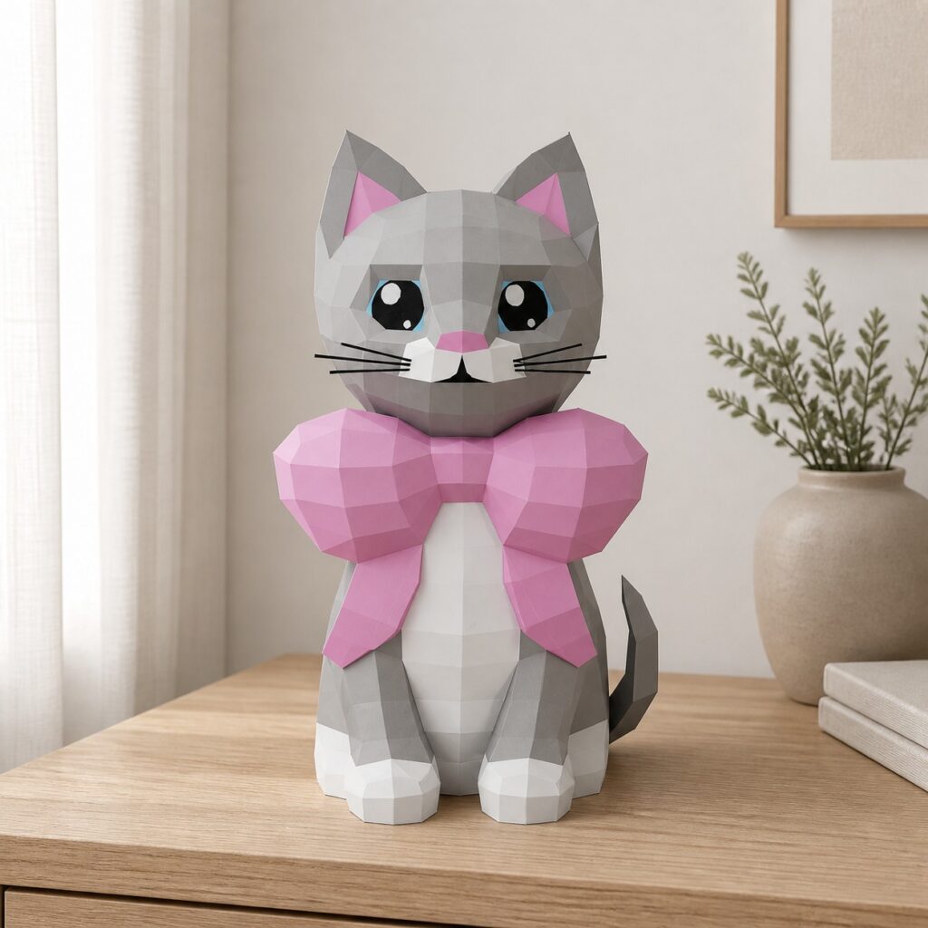Set of Three Decorative Candles 3D Papercraft