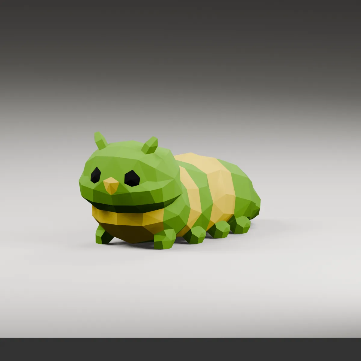 Chenille papercraft 3D, vue fidèle 3