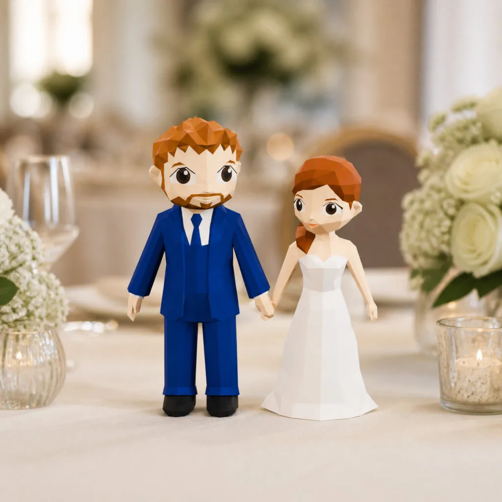 Brautpaar als 3D-Papercraft