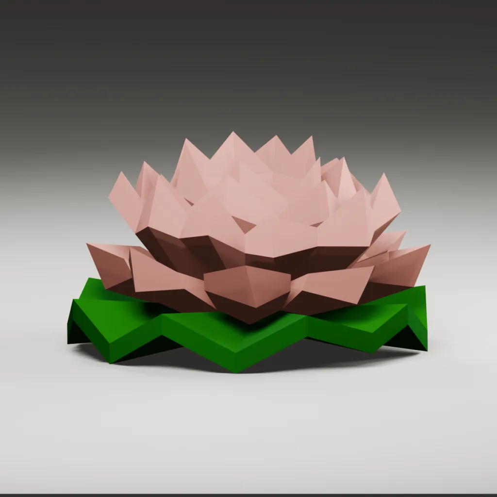 Lotusblume aus 3D-Papercraft - PDF SVG DXF