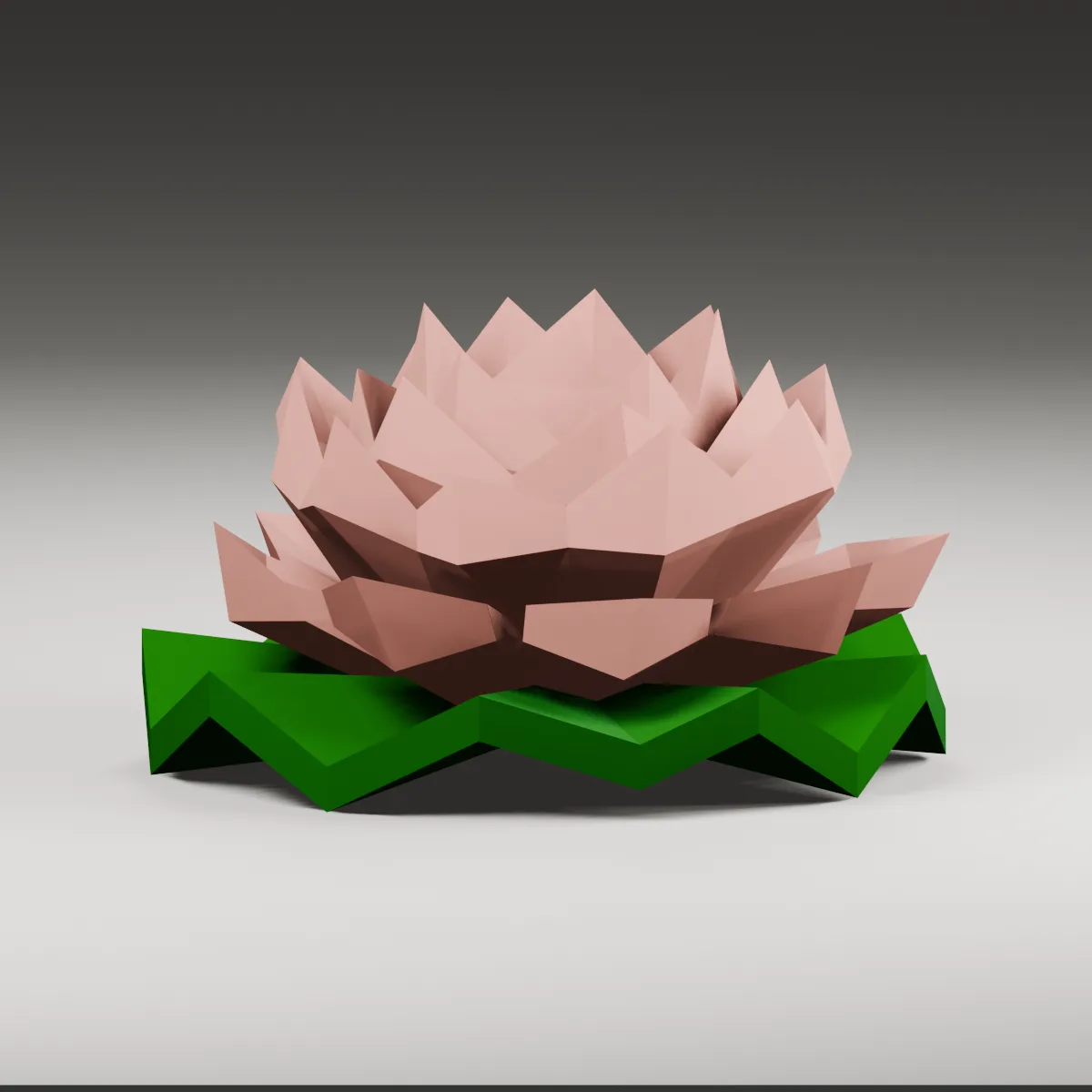 Fleur de lotus papercraft 3D, vue fidèle 2