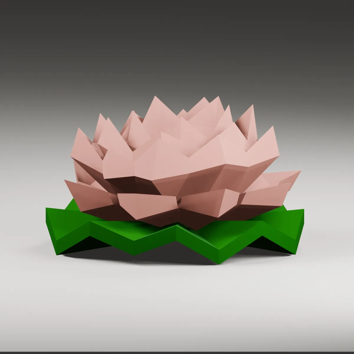 Fleur de lotus papercraft 3D, vue fidèle 3